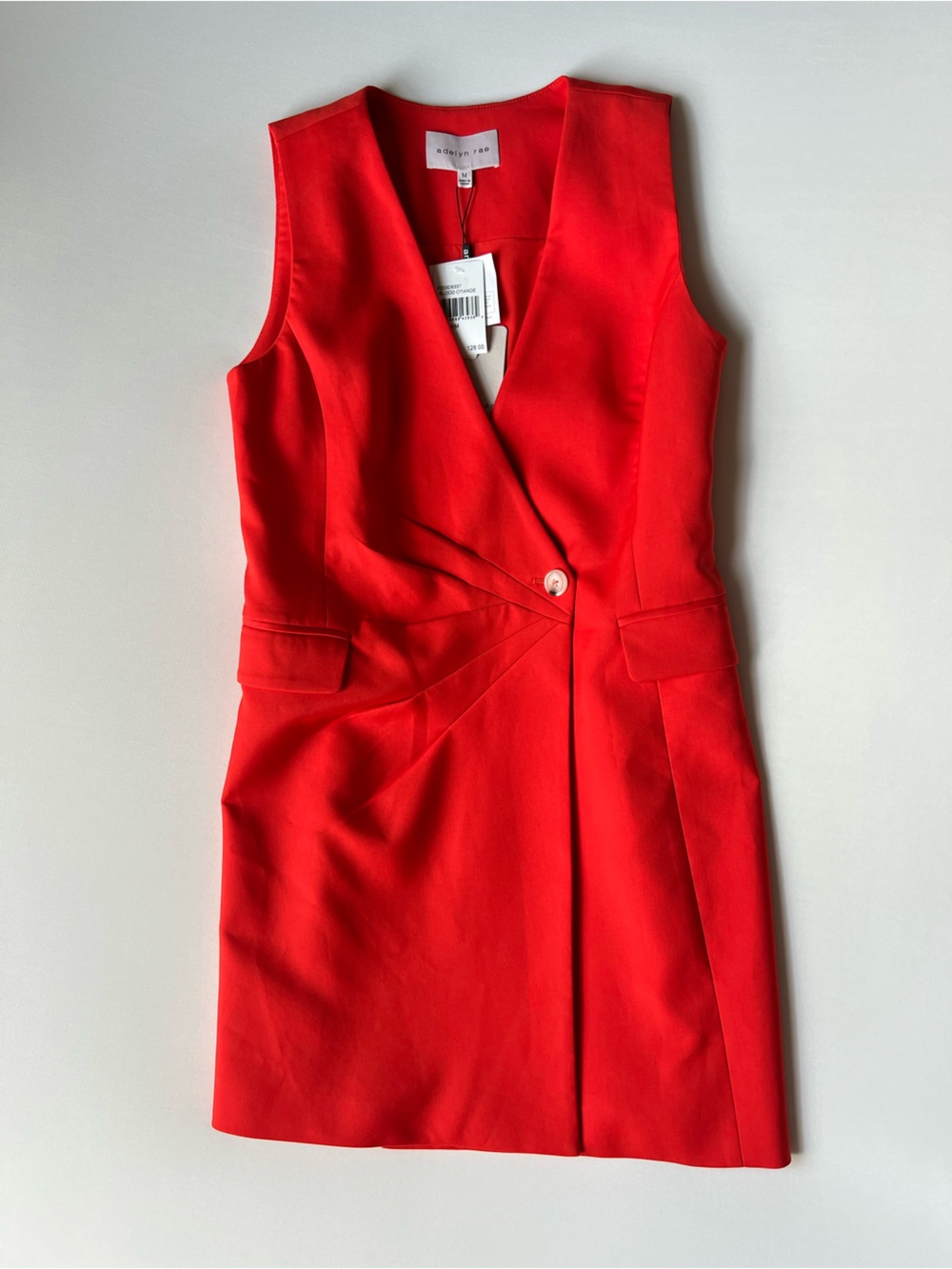 Adelyn Rae Mallory Sleeveless Blazer Dress NWT Blood Orange Wrap Mini Dress M